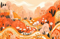 Orange garden pattern outdoors painting. AI generated Image by rawpixel.