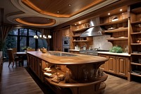 Domestic kitchen wood furniture hardwood. AI generated Image by rawpixel.