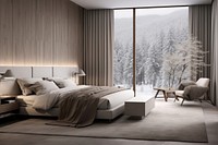 Nordic apartment bedroom furniture indoors. AI generated Image by rawpixel.