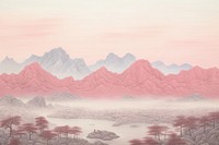 China landscape backgrounds nature sketch. AI generated Image by rawpixel.