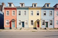 Colored houses architecture building infrastructure. AI generated Image by rawpixel.