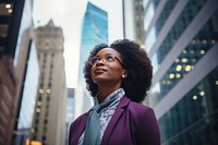 Professional african american woman looking adult contemplation. AI generated Image by rawpixel.