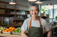 East asian man senior Japanese organic. 