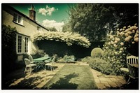 Back garden architecture building outdoors. AI generated Image by rawpixel.