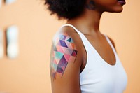 Watercolor tattoo adult woman. 