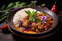 Thai food meat vegetable curry. AI generated Image by rawpixel.