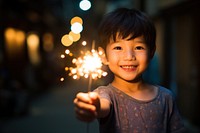 Japanese kids sparkler festival holding. AI generated Image by rawpixel.