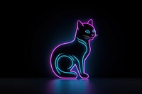Cat light neon animal. AI generated Image by rawpixel.