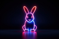 Rabbit light neon representation. AI generated Image by rawpixel.