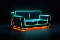 Short sofa light neon furniture. AI generated Image by rawpixel.