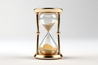 Hourglass gold white background deadline. AI generated Image by rawpixel.