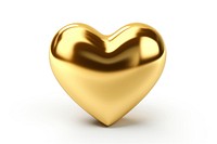 Heart icon gold jewelry white background. AI generated Image by rawpixel.
