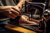 Shoemaker sewing machine sewing machine. AI generated Image by rawpixel.