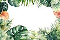 Monstera leaves with tropical flowers nature outdoors tropics. AI generated Image by rawpixel.