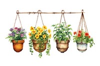 Flower pots hanging plant vase. AI generated Image by rawpixel.