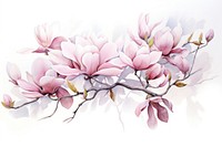 Magnolia flowers blossom nature plant. AI generated Image by rawpixel.