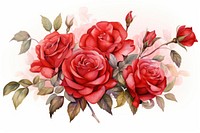 Red roses painting pattern flower. AI generated Image by rawpixel.