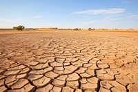 Dry ground tranquility agriculture landscape. AI generated Image by rawpixel.