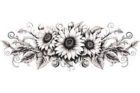 Sunflower graphics pattern drawing. AI generated Image by rawpixel.