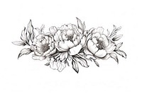 Peony graphics pattern drawing. AI generated Image by rawpixel.