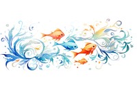 Fishes graphics pattern white background. AI generated Image by rawpixel.