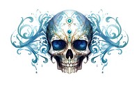 Skull graphics pattern white background. AI generated Image by rawpixel.