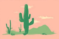 Cactus silhouette plant tranquility landscape. AI generated Image by rawpixel.