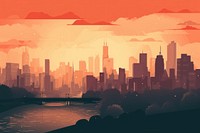 Cityscape silhouette architecture landscape outdoors. AI generated Image by rawpixel.