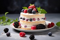 Cake berry fruit food. AI generated Image by rawpixel.