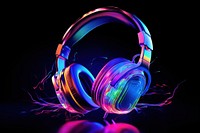Headphone headphones headset purple. AI generated Image by rawpixel.