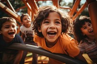 Kids playground laughing outdoors. AI generated Image by rawpixel.