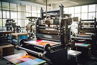 Modern small printing machine factory manufacturing. AI generated Image by rawpixel.
