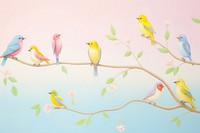 Birds border painting drawing animal. AI generated Image by rawpixel.