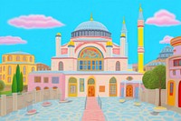 Hagia sophia architecture building painting. AI generated Image by rawpixel.