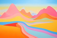 Mountain painting backgrounds drawing. AI generated Image by rawpixel.