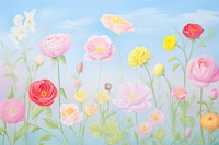 Roses painting backgrounds outdoors. AI generated Image by rawpixel.