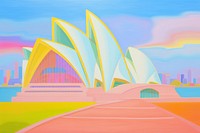 Sydney opera house landmark painting architecture. AI generated Image by rawpixel.