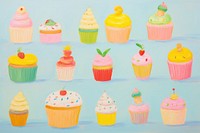 Cupcakes backgrounds painting dessert. AI generated Image by rawpixel.
