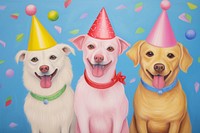 Dogs wearing party hat painting mammal animal. AI generated Image by rawpixel.