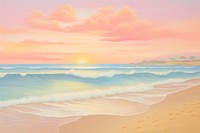 Sunset beach backgrounds landscape outdoors. AI generated Image by rawpixel.