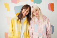 Girls in pastel raincoat portrait adult photo. AI generated Image by rawpixel.