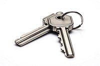 Silver key ring white background protection security. AI generated Image by rawpixel.