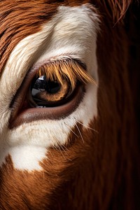 Cow eye livestock mammal animal. AI generated Image by rawpixel.