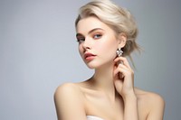 Earrings silver portrait jewelry adult. 