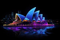 Sydney opera house architecture landmark purple. AI generated Image by rawpixel.