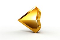 Cursor arrow icon gold jewelry white background. AI generated Image by rawpixel.