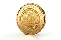 Gold coin locket money white background. AI generated Image by rawpixel.