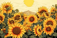 Stunning sunflower field backgrounds plant inflorescence. 