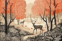 Wildlife forest drawing nature animal. AI generated Image by rawpixel.
