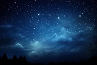 A blue and grey starry night sky backgrounds astronomy outdoors. AI generated Image by rawpixel.